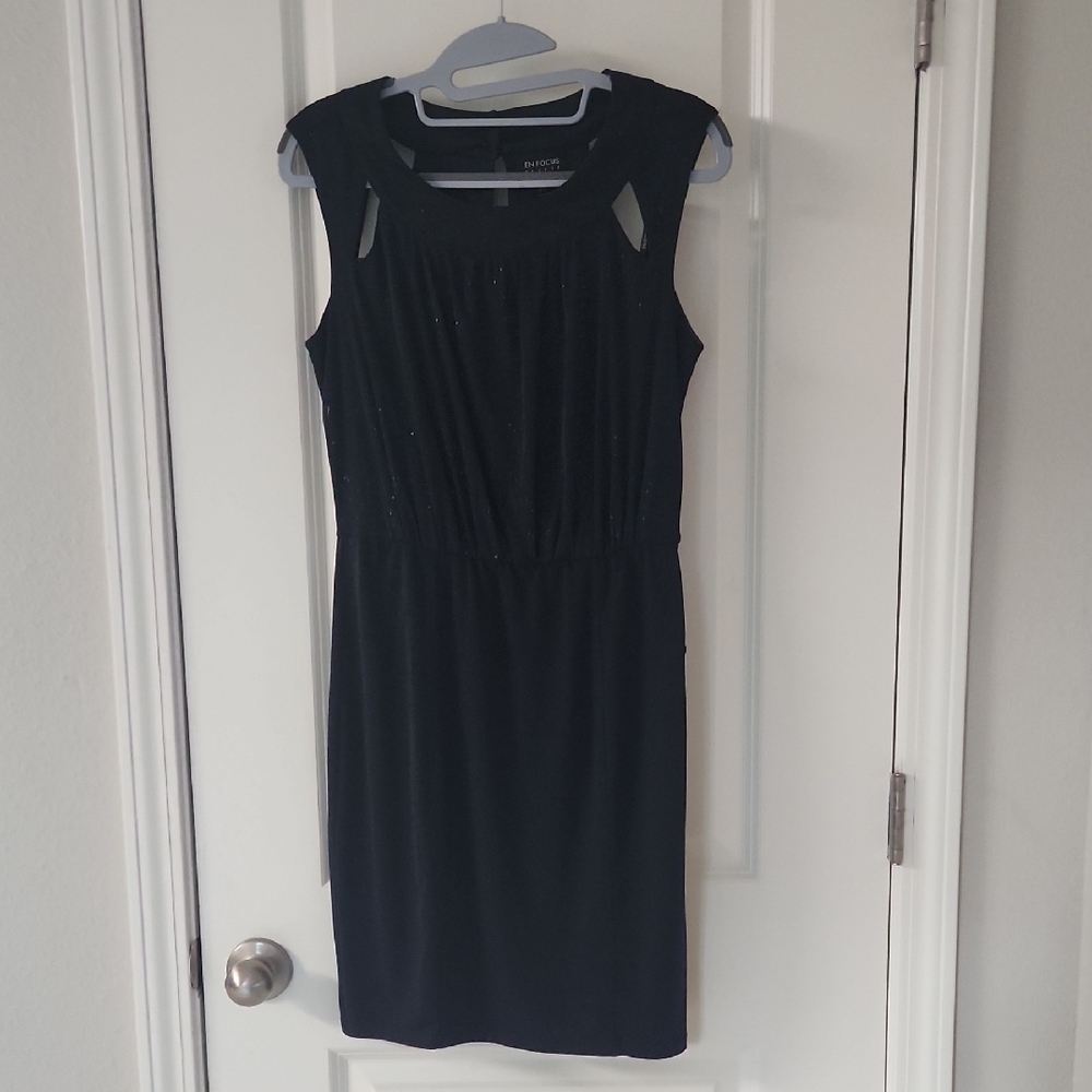 Enfocus Studio Navy Cutout Mini Dress